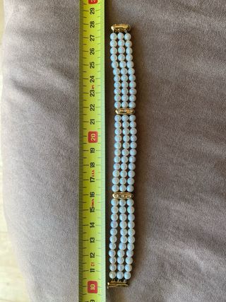 pulsera perlas naturales con oro y diamantes