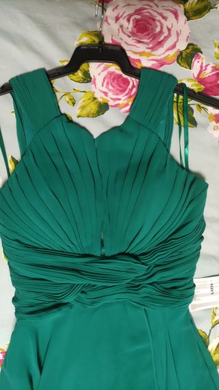 VESTIDO FIESTA NUEVO LARGO SIN MANGAS TURQUESA