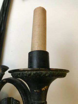 Antiguos apliques de pared en bronce para colgar