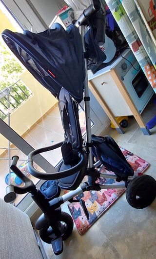 Triciclo evolutivo plegable Qplay azul