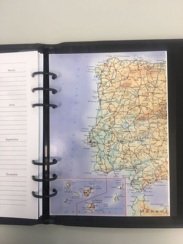 Conjunto agenda y billetero en cuero