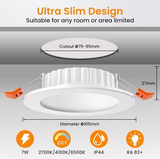 Luces led empotrable (pack de 6)