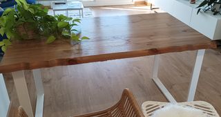 Mesa de comedor artesanal industrial