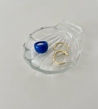 Porta gioielli vetro vintage conchiglia