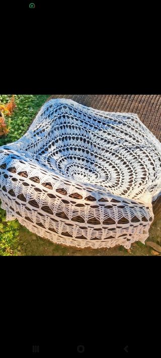 Mantel redondo crochet tejido a mano