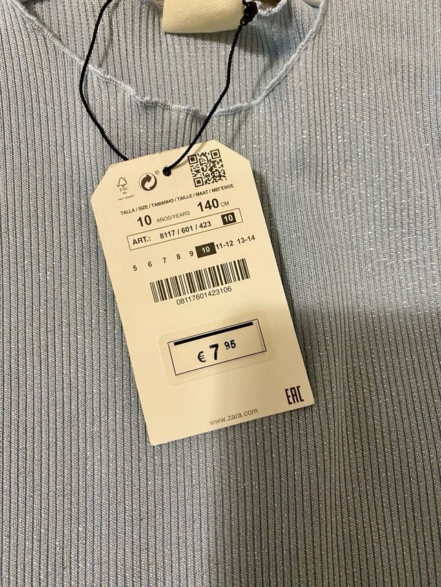 Camiseta sin estrenar Zara girls 140 cms