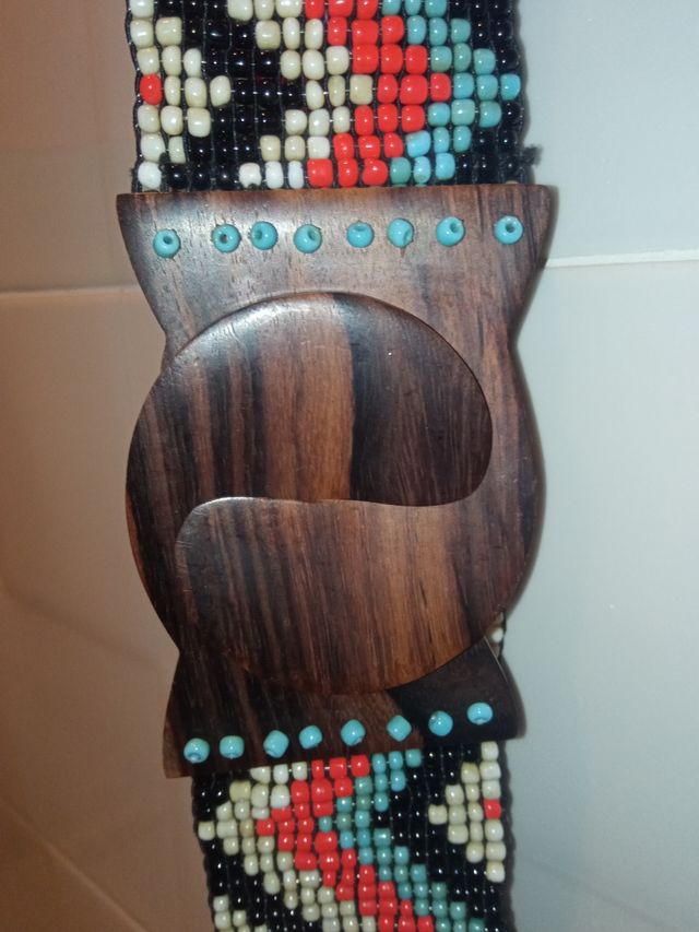 Cinturón de abalorios elástico