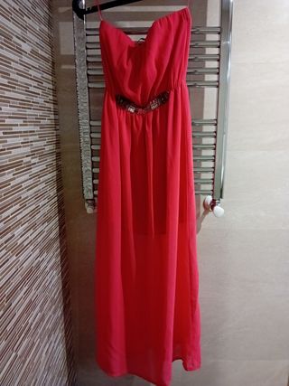 Vestido fiesta boda largo pedrería 