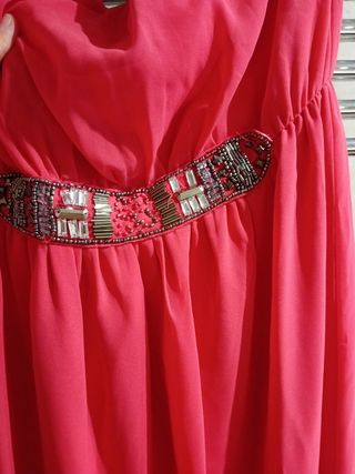 Vestido fiesta boda largo pedrería 