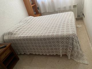 Colcha hecha a mano tejida a ganchillo - Blanco