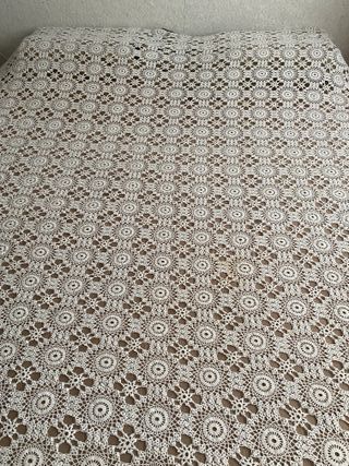 Colcha hecha a mano tejida a ganchillo - Blanco