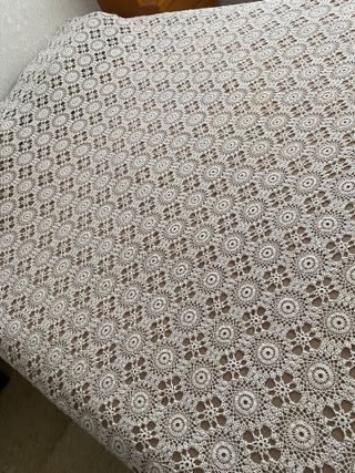 Colcha hecha a mano tejida a ganchillo - Blanco