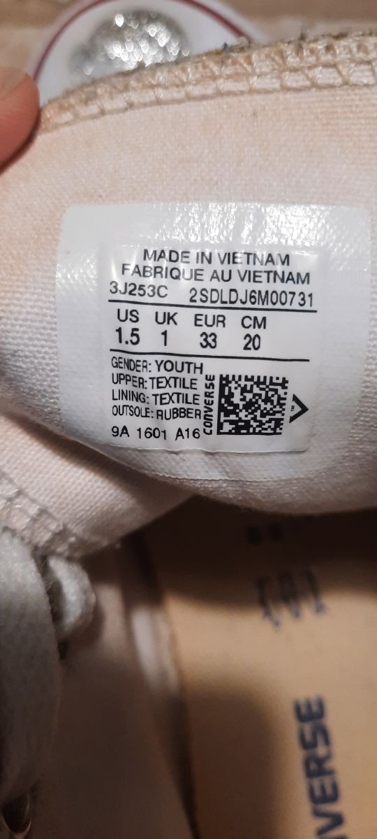 All Star Converse glitterate taglia 33