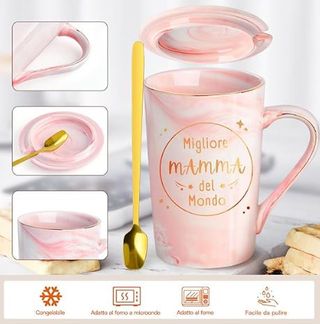 Kit regalo donna con candela, sali da bagno, tazza