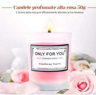 Kit regalo donna con candela, sali da bagno, tazza