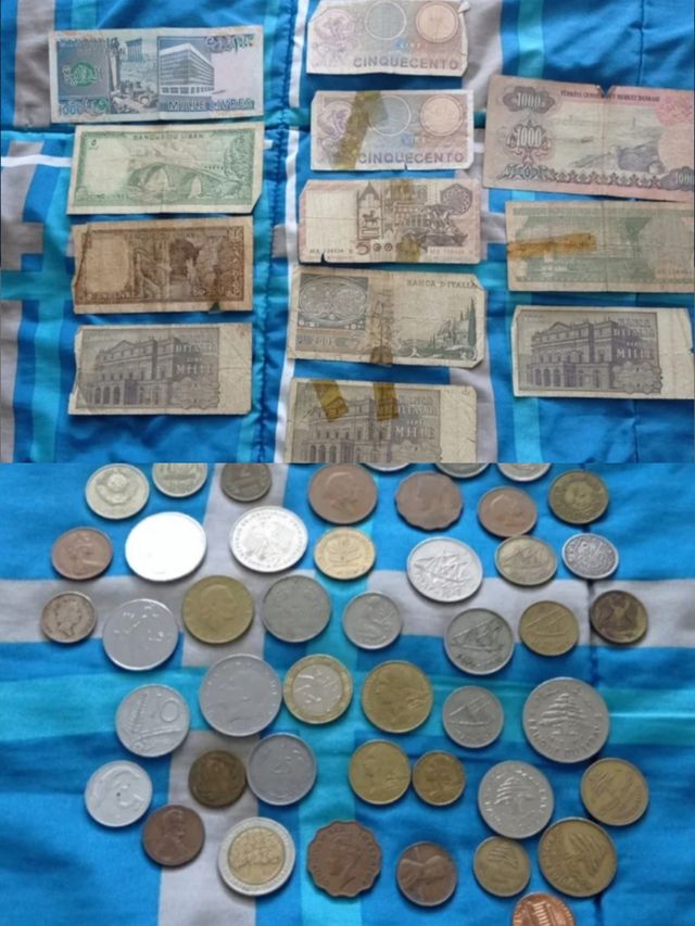 Lote monedas y billetes