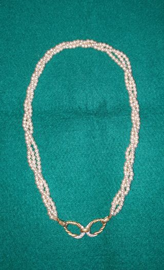 Collar trenzado perlas Majorica vintage años 80