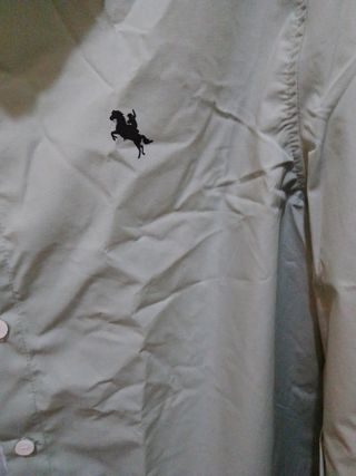 Camisa de hombre de manga larga verde .