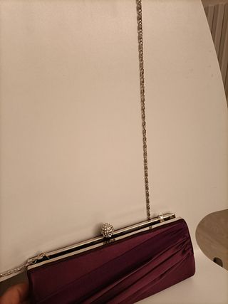 Borsetta da sera viola di raso 