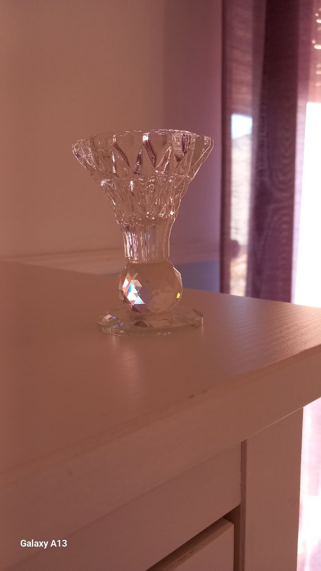 Set cornice più  portacandele in vetro