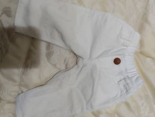 Pantalone bianco a costine 3 mesi