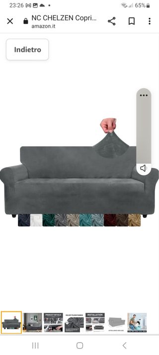 Copridivano CHELZEN EXTRA LARGE GRIGIO