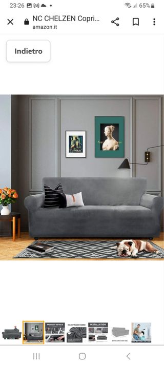 Copridivano CHELZEN EXTRA LARGE GRIGIO