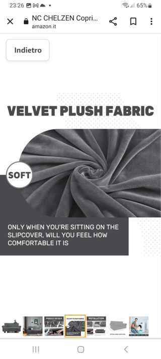 Copridivano CHELZEN EXTRA LARGE GRIGIO