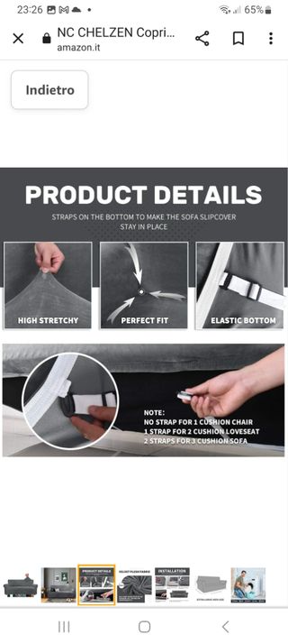 Copridivano CHELZEN EXTRA LARGE GRIGIO