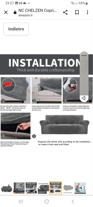 Copridivano CHELZEN EXTRA LARGE GRIGIO