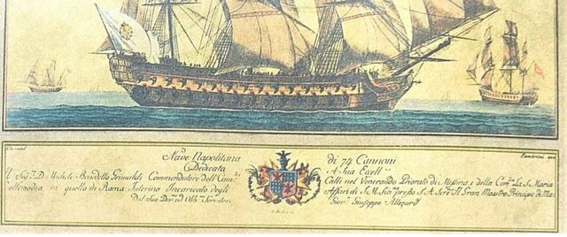 Coppia di cornici in legno con navi