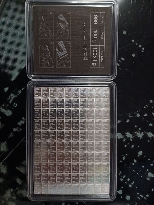 Combibar de 100 gr/ Moneda de plata VALCAMBI