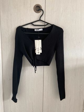 Top Negro Zara Con etiqueta