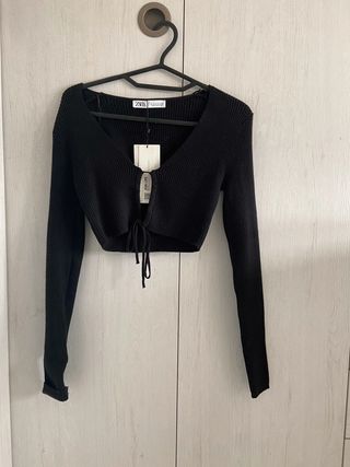 Top Negro Zara Con etiqueta