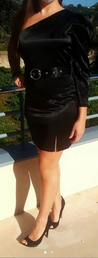 Vestido fiesta Pull&Bear con cinturón a estrenar T