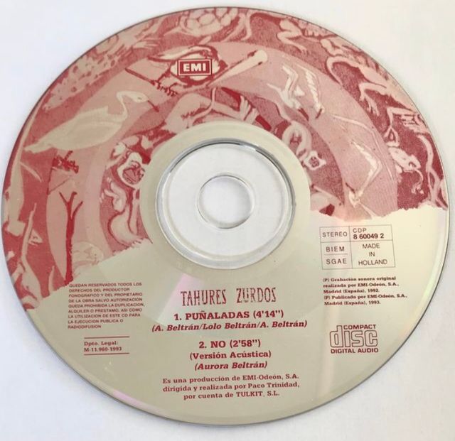 CD Single Tahúres Zurdos. Puñaladas. No