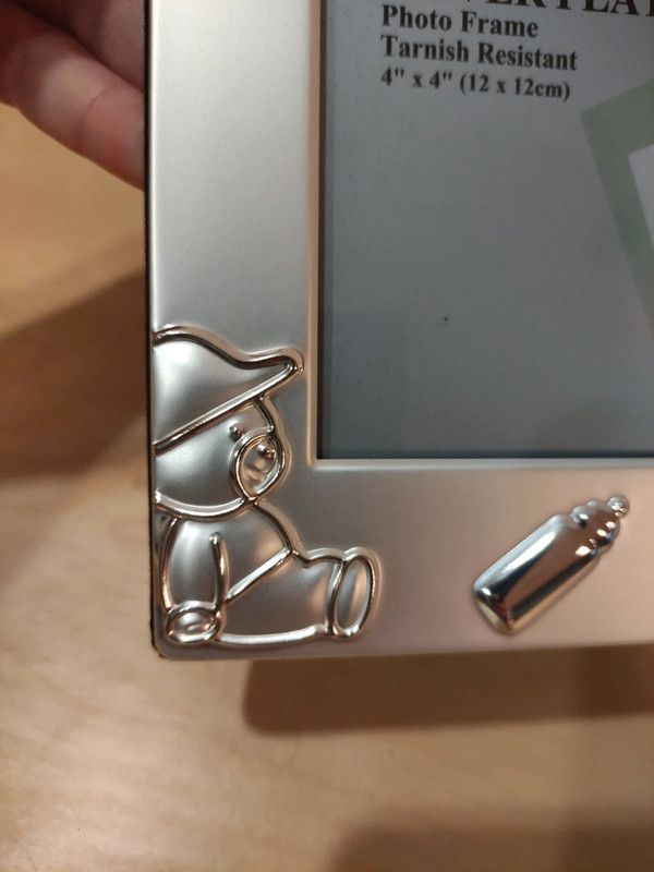 Marco infantil para fotos de 12*12 metal plateado