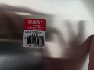 LATA ALUMINIO BORDON 34 X 48 CM