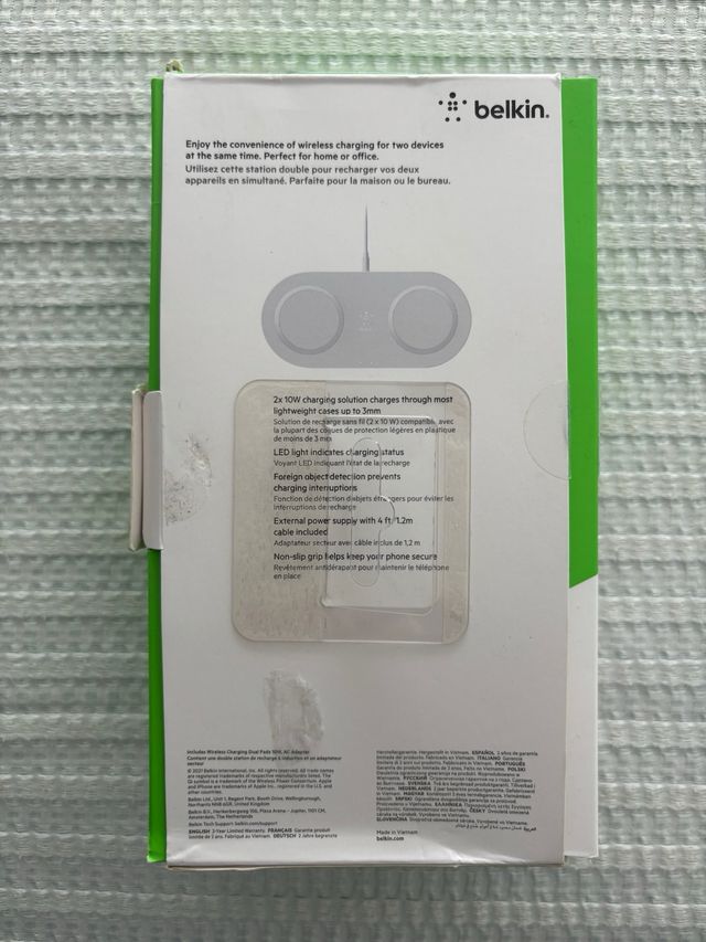 Cargador inhalambrico doble Apple y Samsung