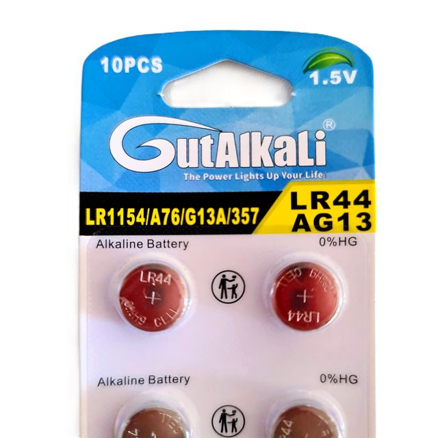 4 PACKS DE 10 PILAS LR44 AG13 ALCALINAS DE BOTON