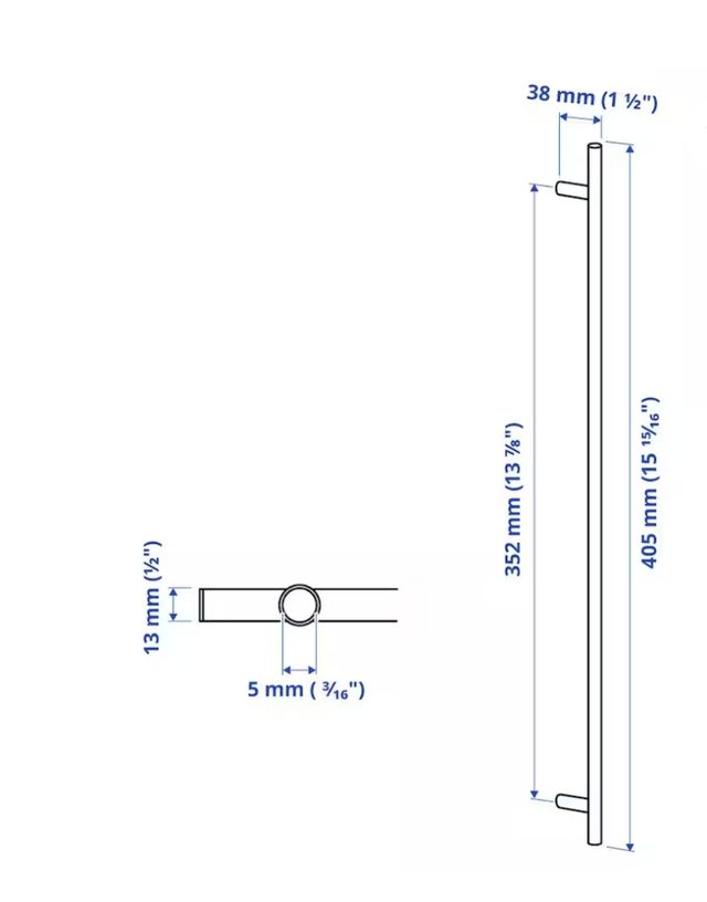Juego tiradores, acero inoxidable, IKEA (pack 2)