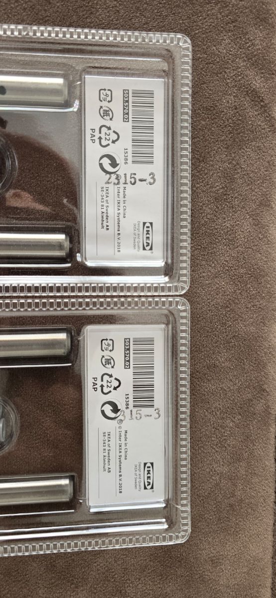 Juego tiradores, acero inoxidable, IKEA (pack 2)