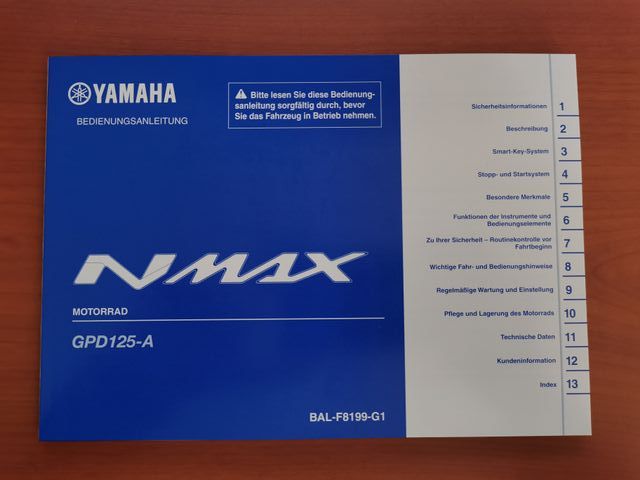 Bedienungsanleitung Yamaha NMax 125