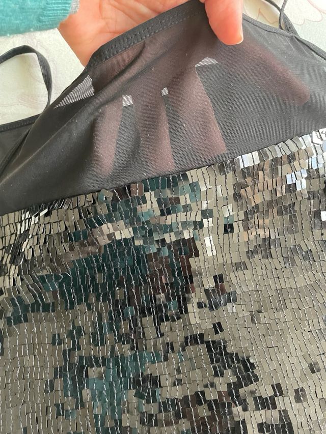 Top lentejuelas elástico