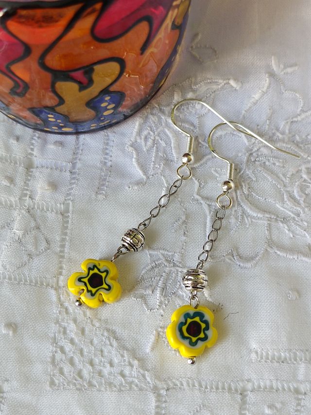 Pendientes flor cristal