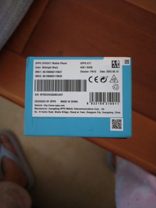 Móvil Oppo A17 (negro)