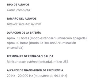 Altavoz Sony XB-22 (Nuevo)