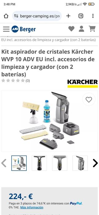 Kit limpiadora de cristales karcher negociable 