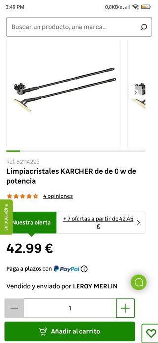 Kit limpiadora de cristales karcher negociable 