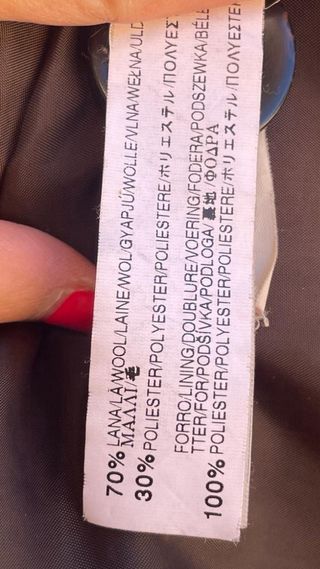 Abrigo lana mujer Zara M